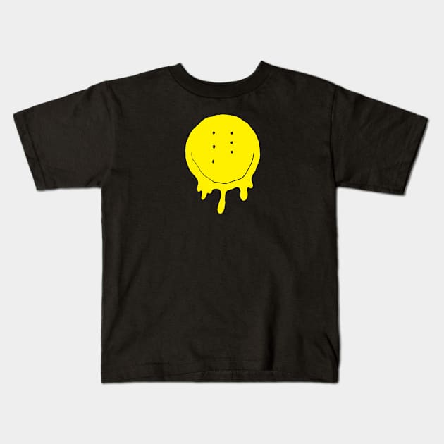 Drippy Six-Eyed Smiley Face, Medium Kids T-Shirt by Niemand